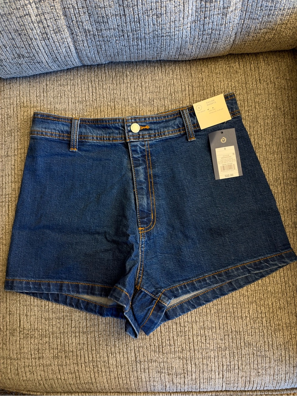 Universal Thread High-Waist Dark Blue Denim Shorts